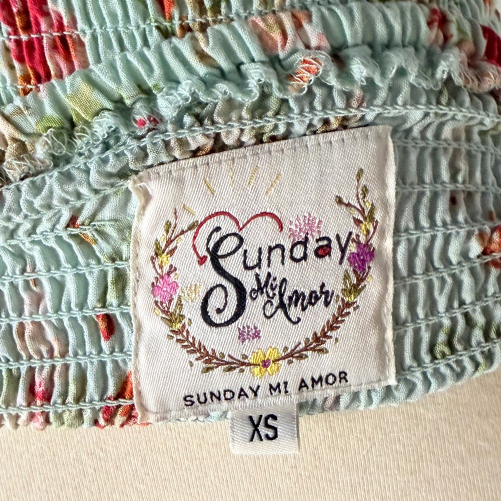 Sunday Mint Green Strapless Floral Maxi Dress - Picture 6 of 6